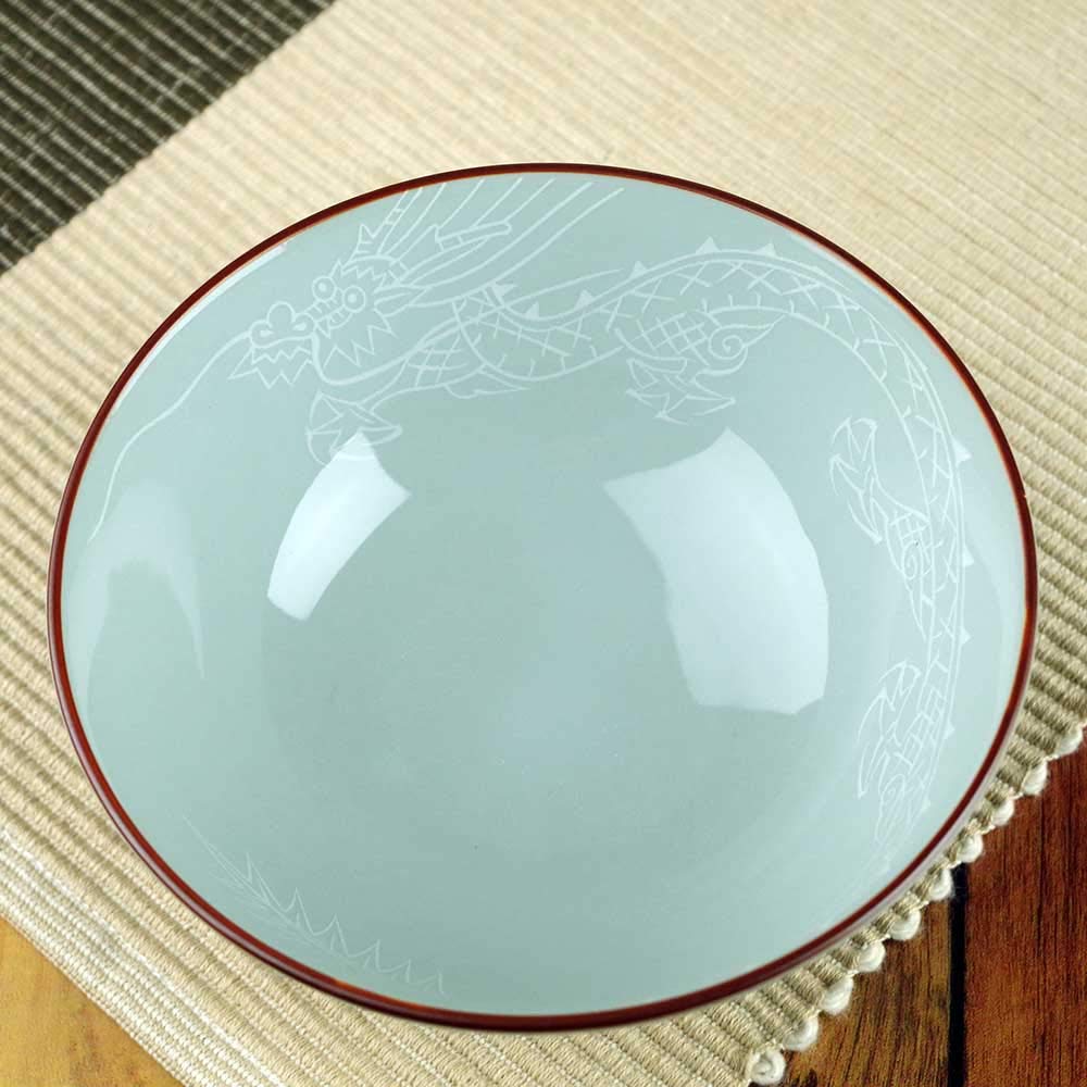 Amazon | 茶碗 飯碗 陶器/撥水 龍神 茶碗 毛料/ドラゴン 竜 飛龍 純